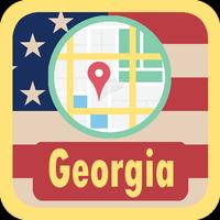 USA Georgia Maps Plakat