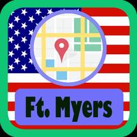 USA Ft,Myers City Maps Affiche