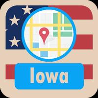 USA Iowa Maps الملصق
