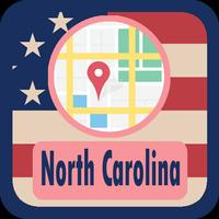 USA North Carolina Maps Cartaz