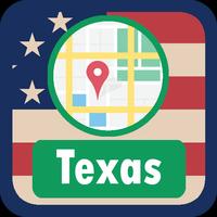 USA Texas Maps ポスター