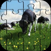 Poster Best Animal Cow Jigsaw Puzzle Game