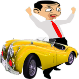 Mr bean drive a speed car & collect gifts