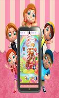 Sweet Candy game with rainbow magic world free:kid Affiche