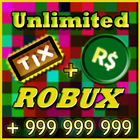 Unlimited Robux and Tix For roblox Prank icône