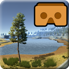 ikon VR berjalan di sekitar danau