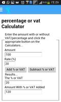 vat or Percentage calculator screenshot 1