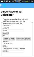 vat or Percentage calculator capture d'écran 2