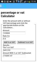 vat or Percentage calculator capture d'écran 3