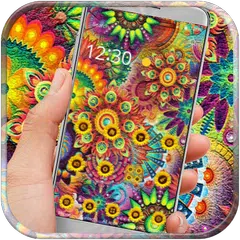 Abstract Varicolored Sunflower Relief Theme APK download