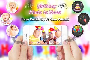 Birthday Photo To Video Maker الملصق