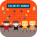 Cartoon Draw by Number: Color by Number Pixel Art