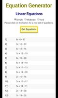 Algebra - Equation Generator ảnh chụp màn hình 1