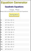 Algebra - Equation Generator captura de pantalla 2