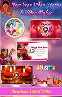 Happy New Year Status & Video Maker With Music syot layar 2