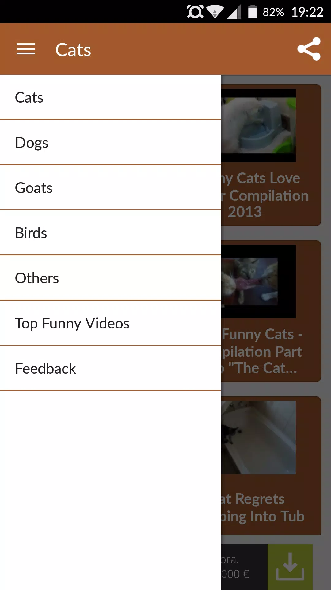 Download do APK de Vídeos de animais engraçados - gatos, cachorros para  Android