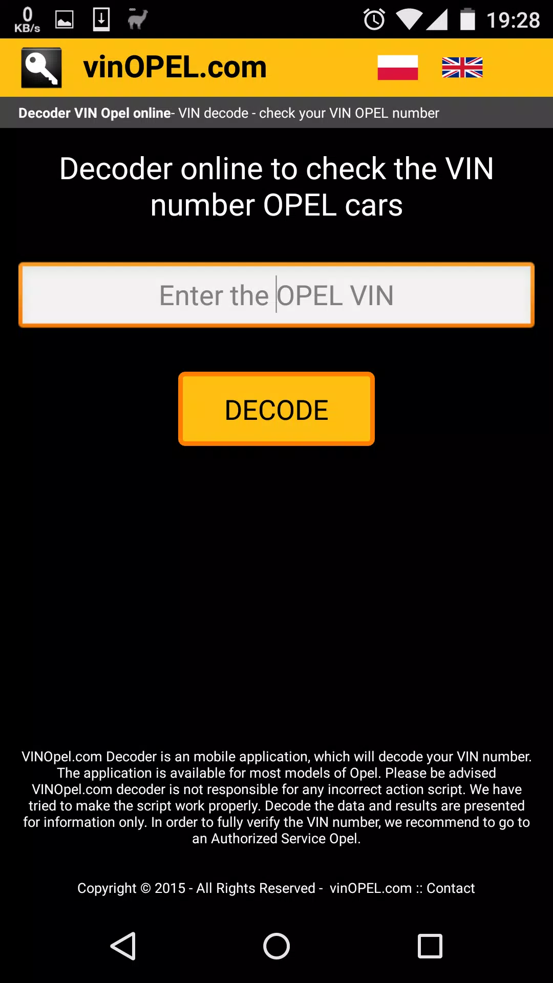VIN OPEL DECODER APK for Android Download