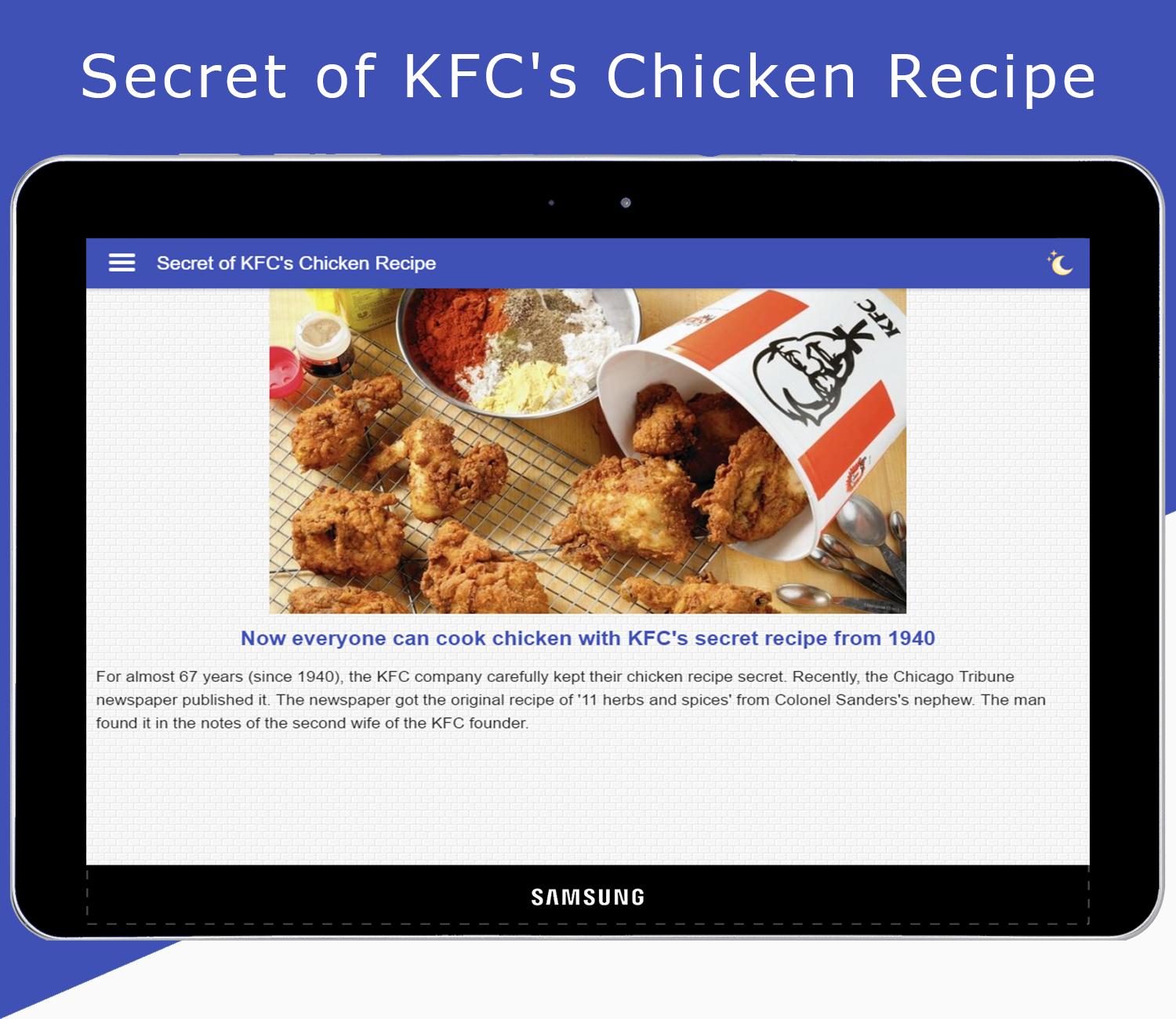 Secret Of Kfc S Chicken Recipe For Android Apk Download - roblox song id kfc roblox free 7