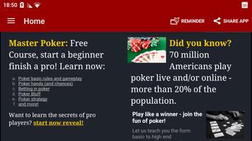 Texas Holdem Poker - Free course become a master! ảnh chụp màn hình 3