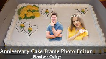 Anniversary Cake Frame Photo Editor - Blend Me постер