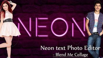Neon Text Frame Photo Editor - Blend Me Collage capture d'écran 3