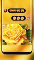 Yellow Flower HD Keyboard Love Rose Theme Affiche