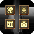 Yellow Glowing Shiny Metal Icon Pack APK