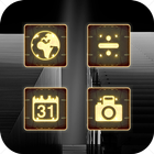 Yellow Glowing Shiny Metal Icon Pack icône