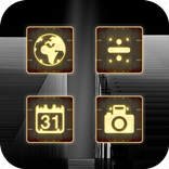 Yellow Glowing Shiny Metal Icon Pack
