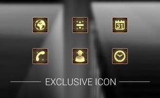 Yellow Glowing Shiny Metal Icon Pack capture d'écran 2