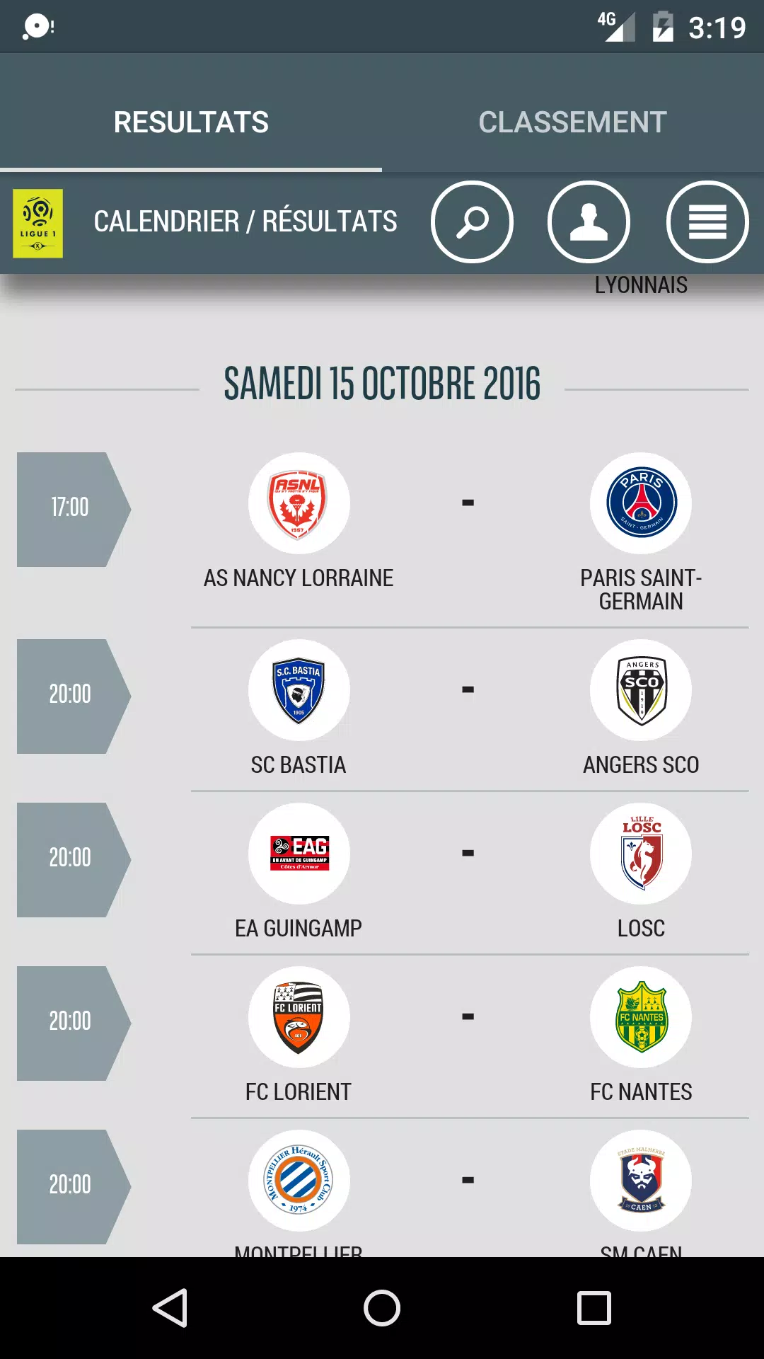 Resultat et Classement Ligue 1 APK for Android Download