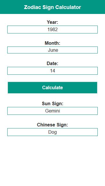Zodiac Sign Calculator APK pour Android Télécharger