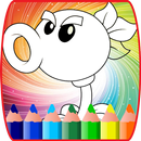 coloring book for zombie and plats coloring page APK