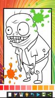 coloring book for zombie and plats coloring page 截圖 1