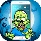 Dead Zombie on screen -  Zombies halloween joke أيقونة