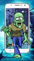 Dead Zombie on screen -  Zombies halloween joke الملصق