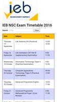 IEB NSC 2016 Exam Timetable poster