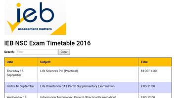 IEB NSC 2016 Exam Timetable Ekran Görüntüsü 2