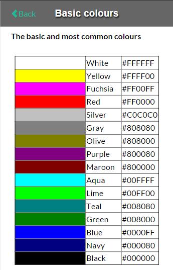 Html Colour Codes For Android Apk Download