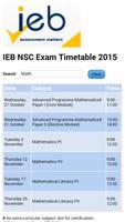 IEB NSC Timetable 2015 Affiche