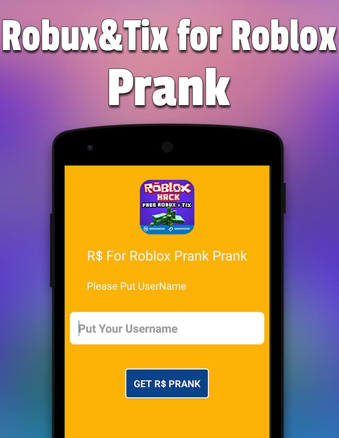 Robux For Roblox Prank For Android Apk Download - hack for roblox the new prank apk apkpureai