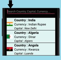 Country Capital Currency Affiche