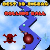 3D zigzag roll bola poster