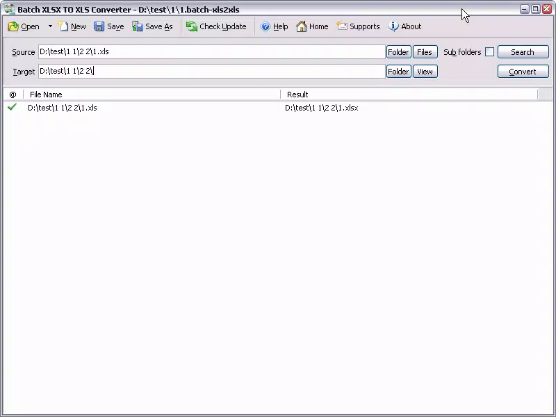Batch XLSX to XLS Converter