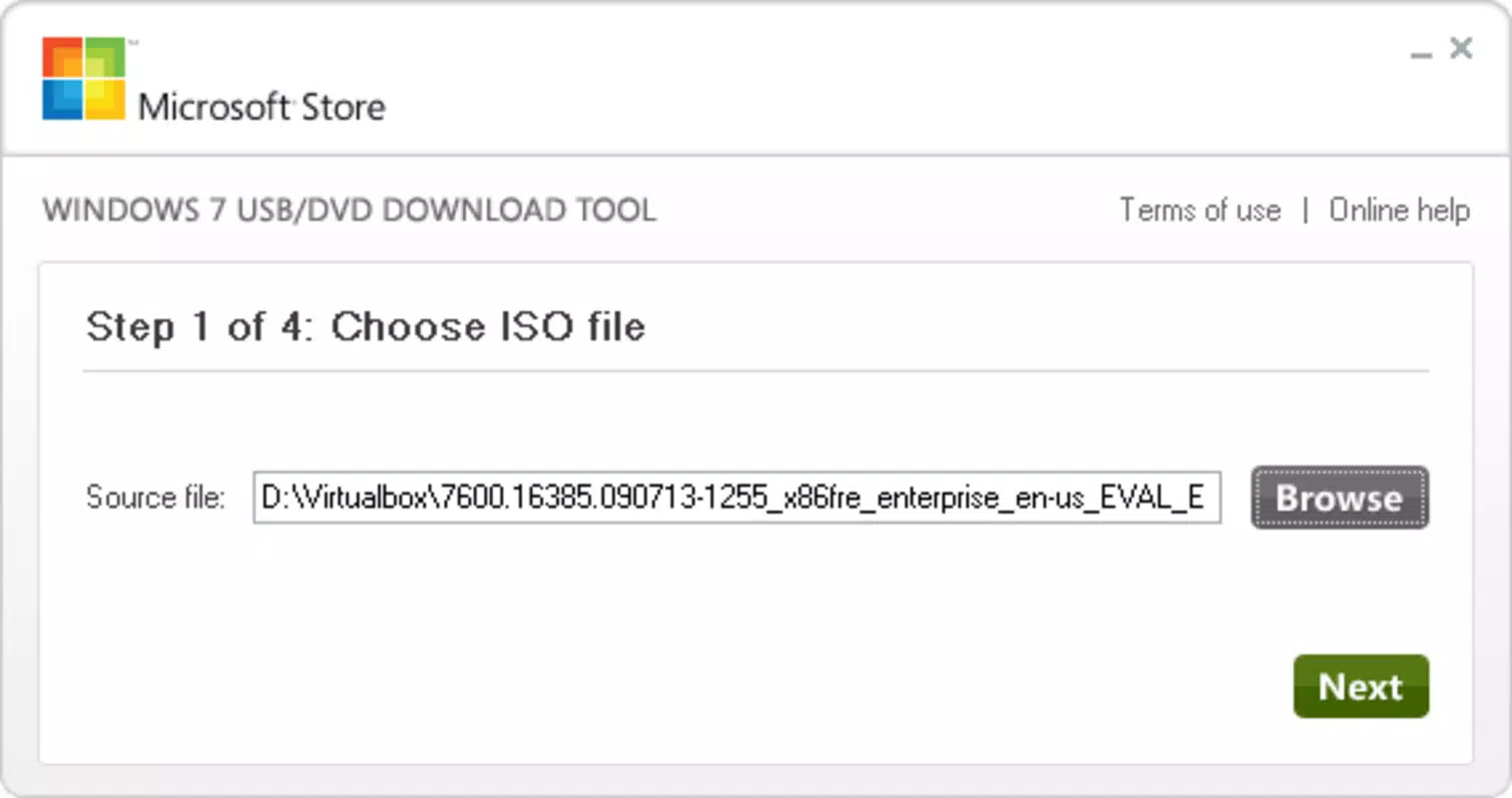 Windows 7 USB DVD Download Tool