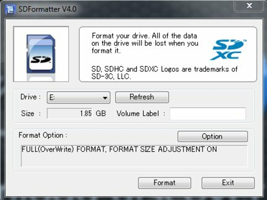 SD Card Formatter For PC Windows 5.0.2 Download