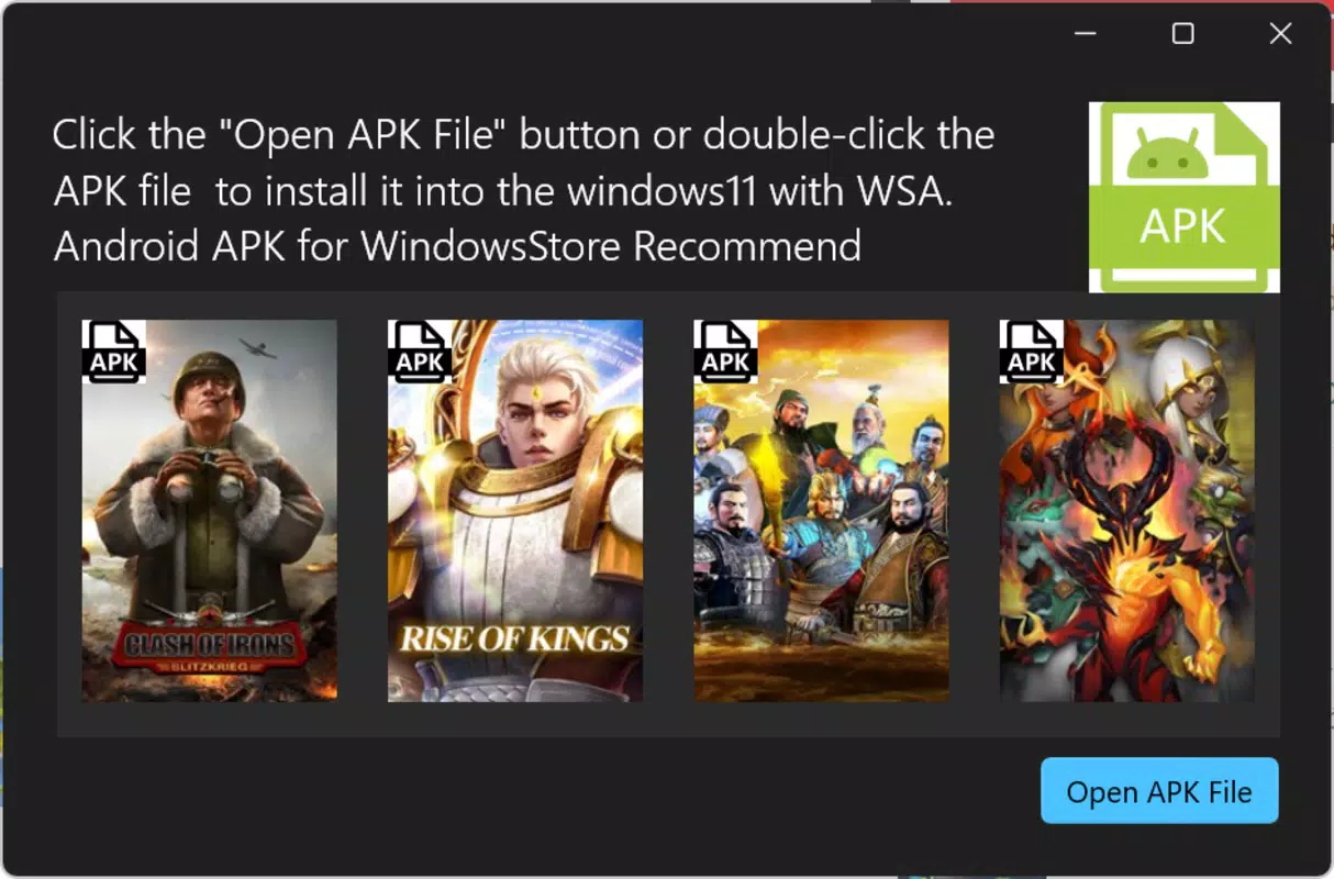 APK Installer on WSA