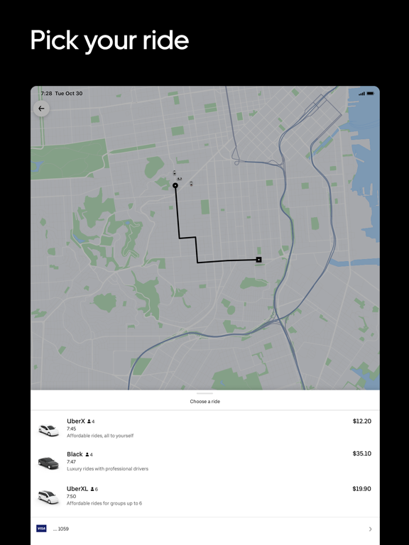 Uber - Request a ride poster