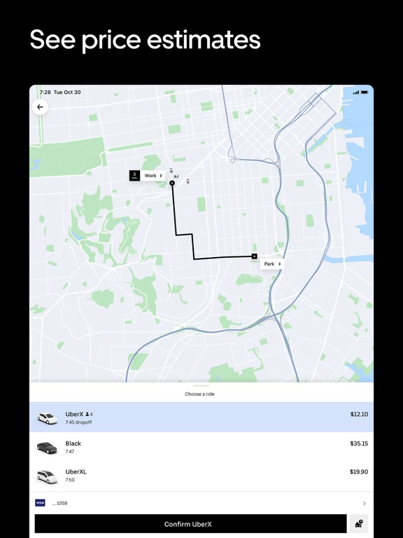 Uber - Request a ride poster