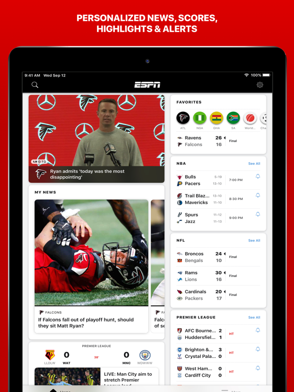 ESPN: Live Sports & Scores for iOS (iPhone/iPad) - Free Download at AppPure